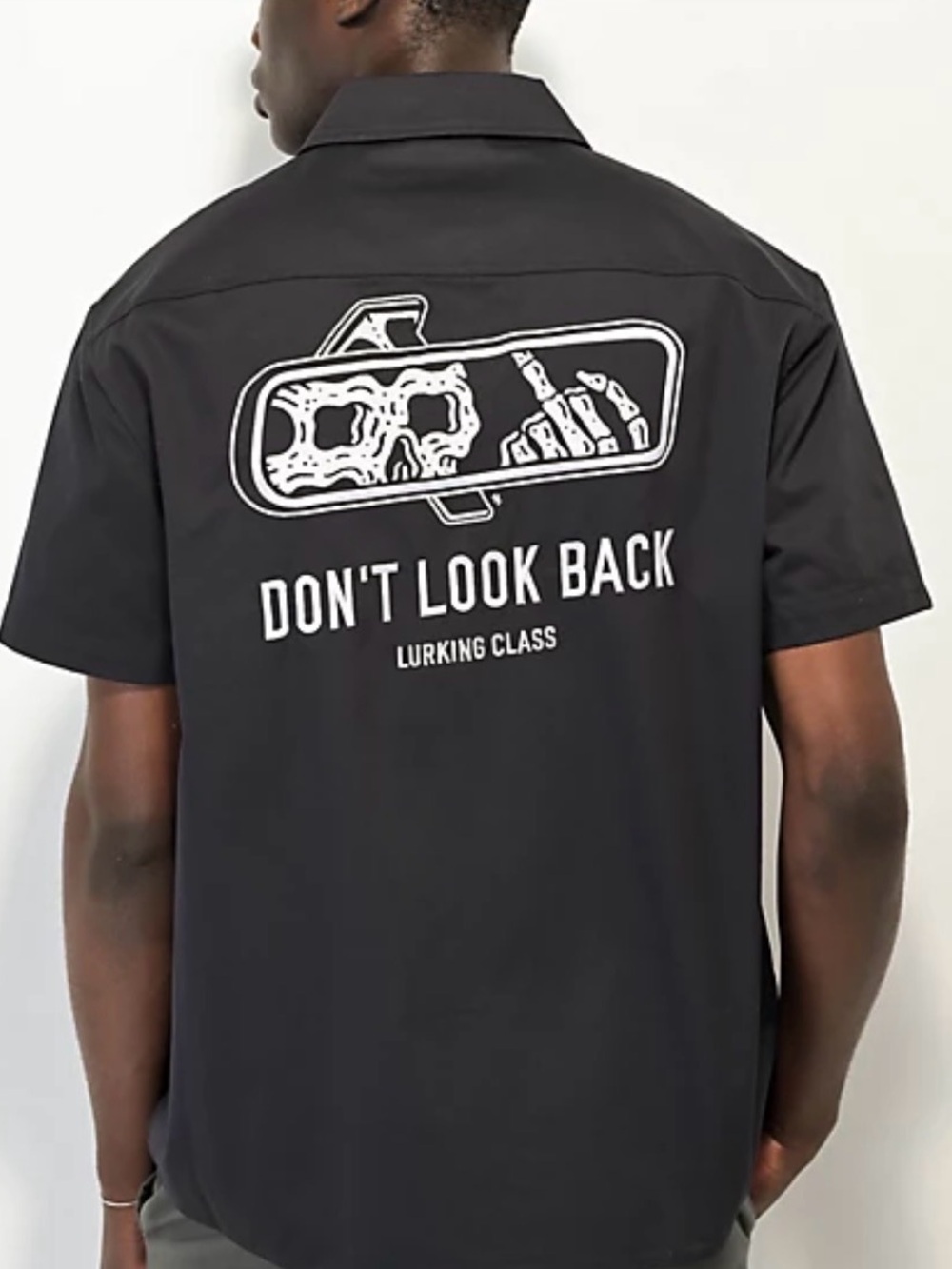 Lurking Class Men's Black Short-Sleeve Zip Work Jacket